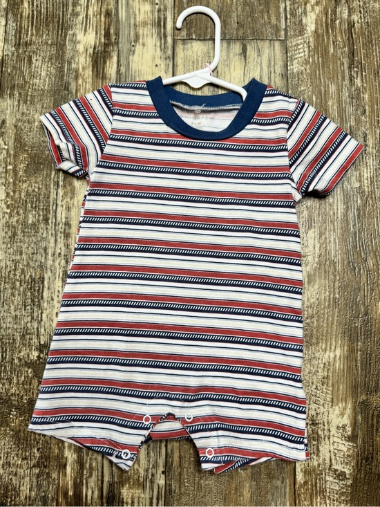 chick pea Other - chick pea Red, Navy & White Striped Short Sleeve Tee Romper